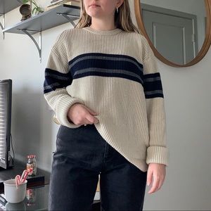 Aéropostale grey/beige/navy sweater, size large